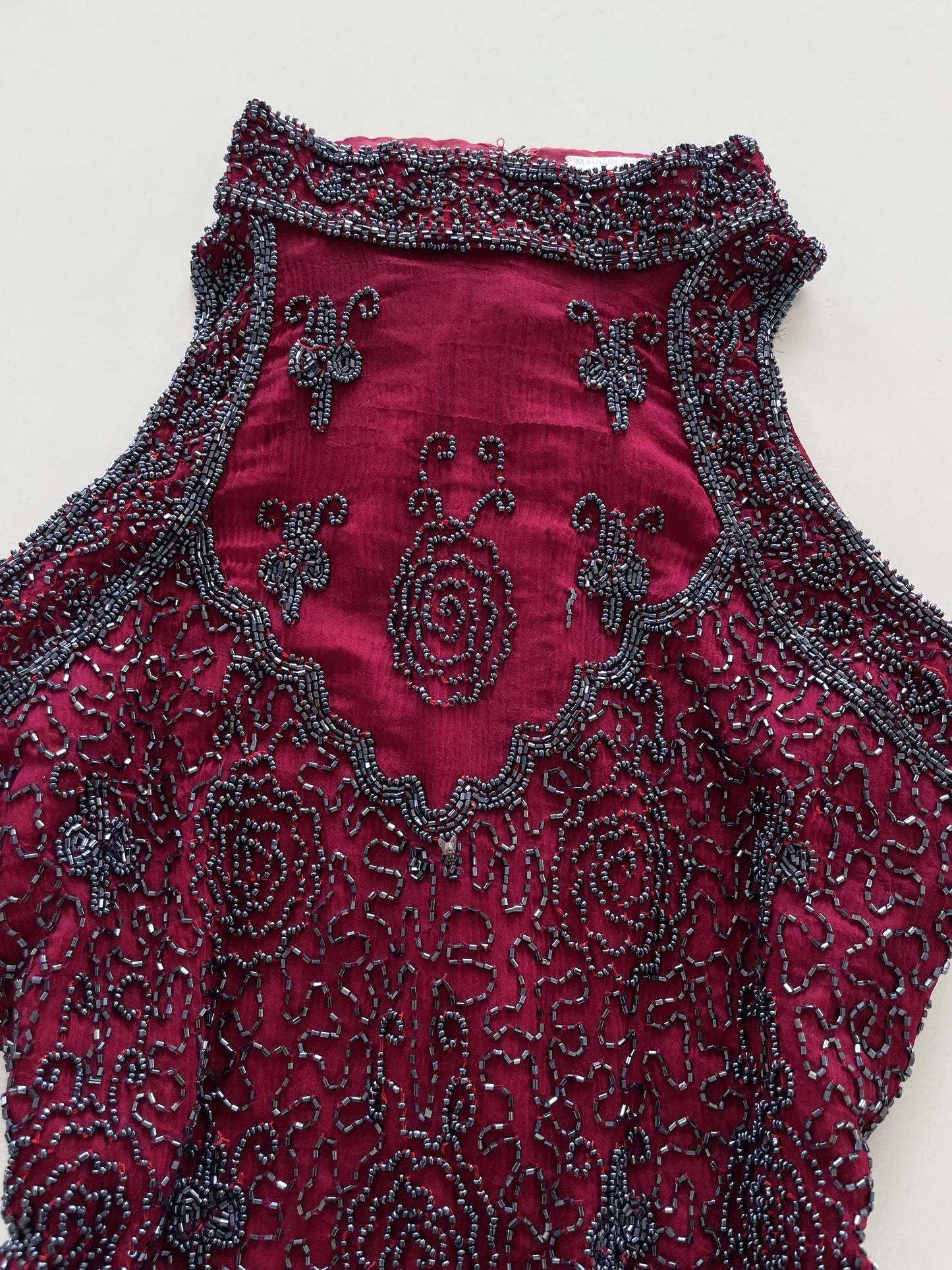 Vintage Embroidered Silk Top-Bust 36 to 38