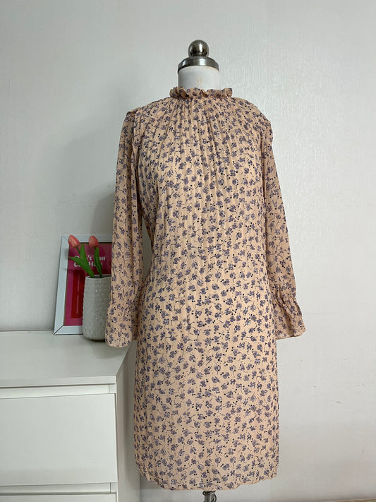 PLEATED FLORAL DRESS - BUST 36 TO 42
