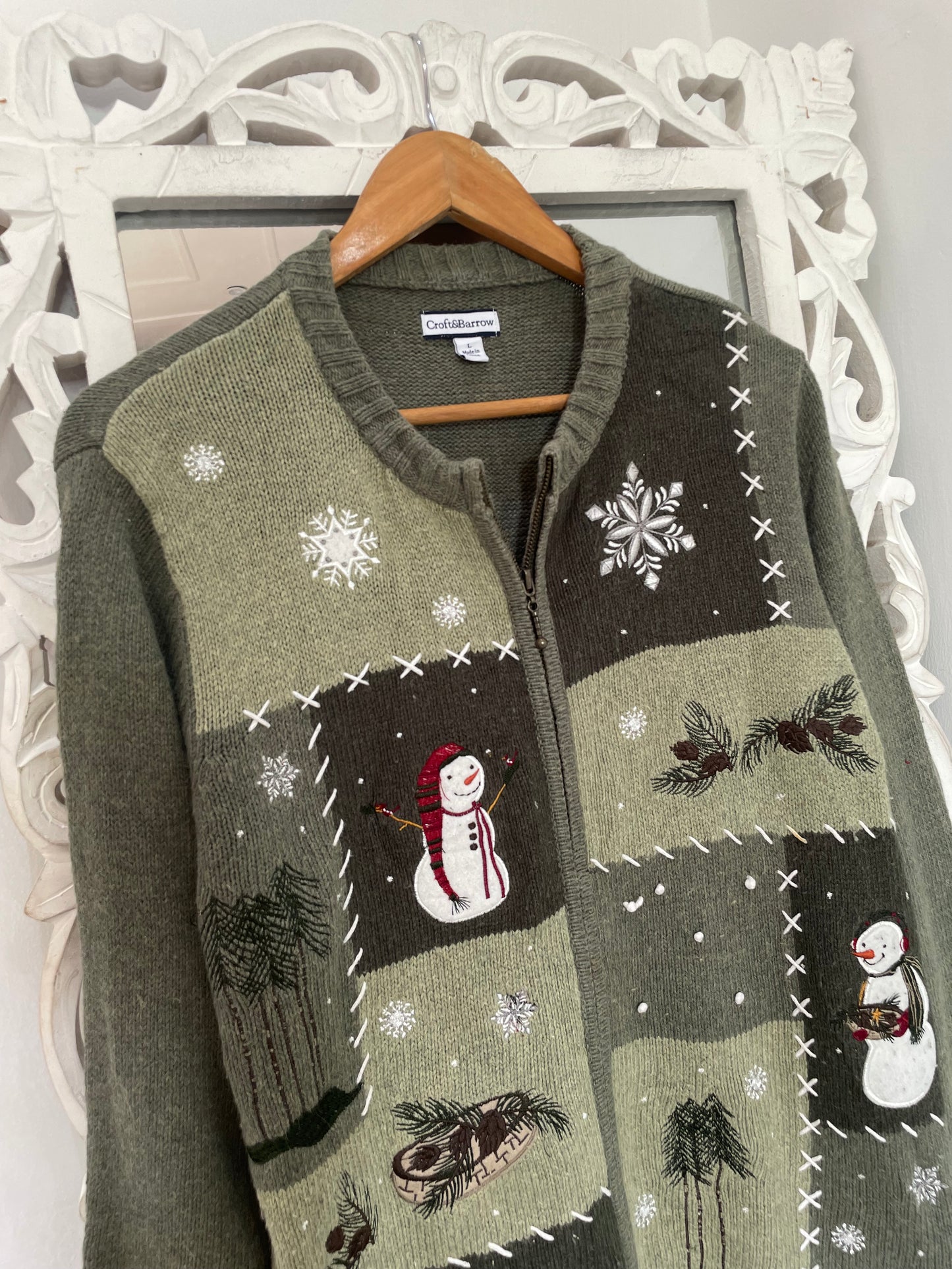 Croft & Barrow Embroidered Christmas Sweater-Bust 44