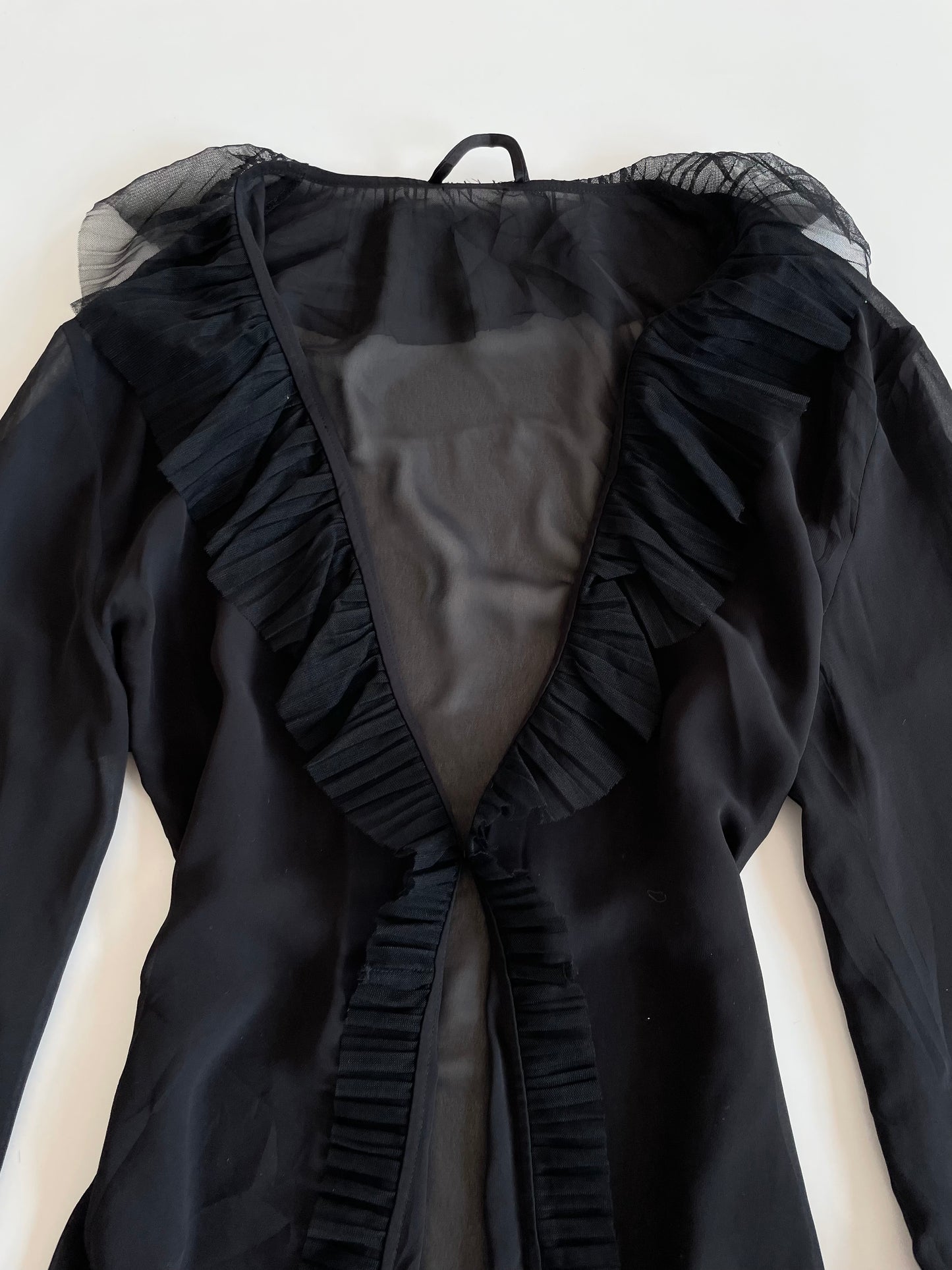 Ruffle Sheer Top-Bust 44