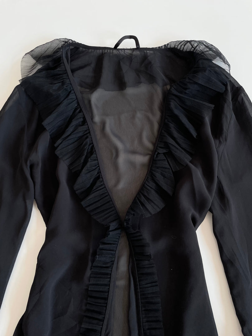 Ruffle Sheer Top-Bust 44