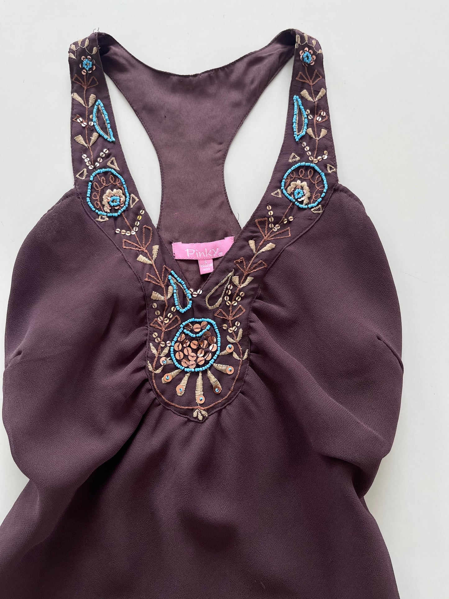 Pinky Embroidered Vintage Top-Bust 36