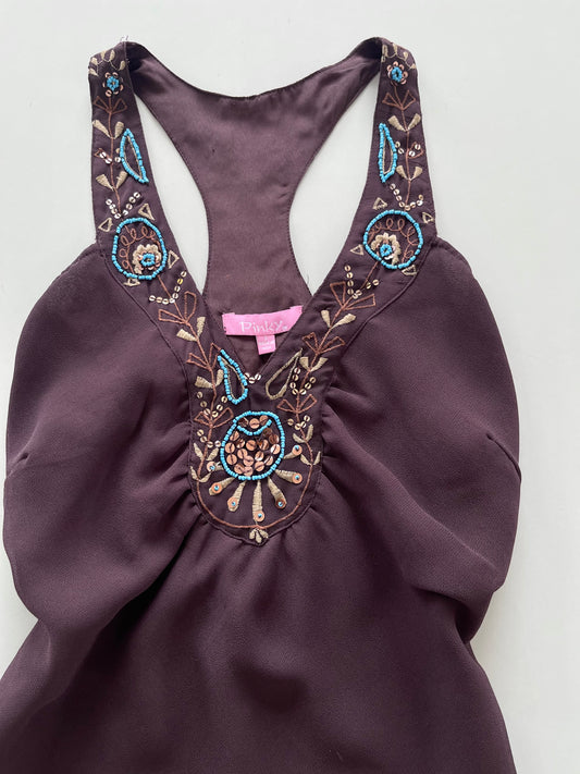Pinky Embroidered Vintage Top-Bust 36