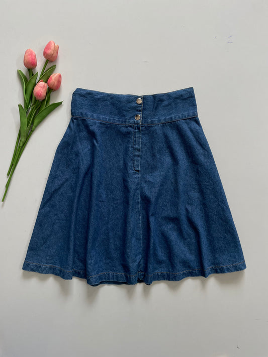 STYLISH BLUE DENIM SKIRT - WAIST 28