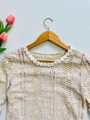 BEIGE LACE TOP - BUST 32