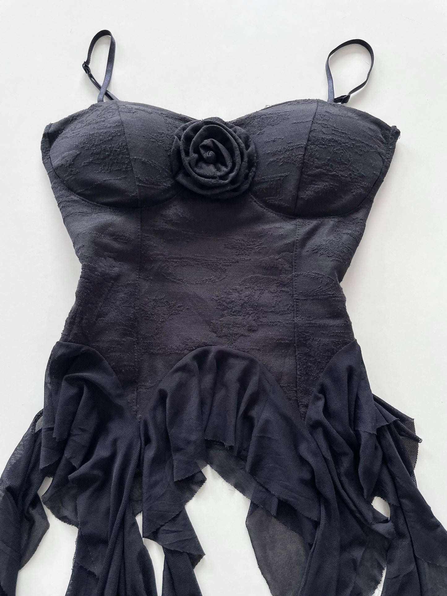 Ruffle Black Top-Bust 32 to 34