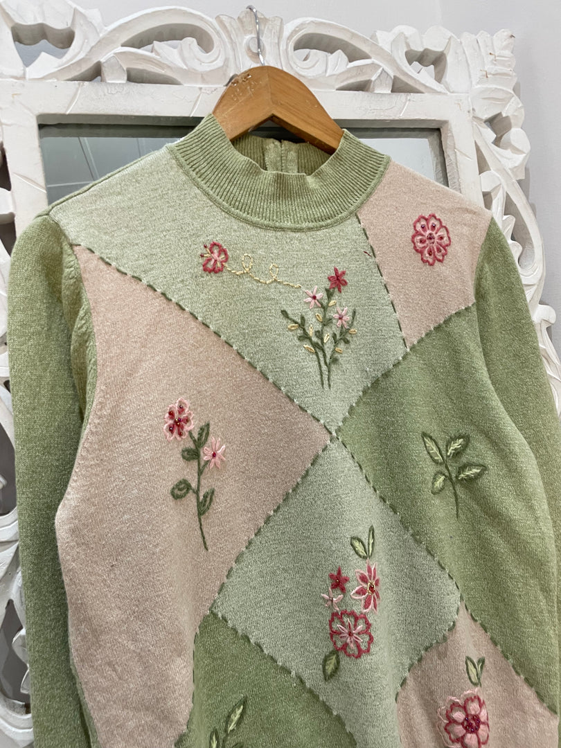 Alfred Dunner Embroidered Vintage Sweater-Bust 40