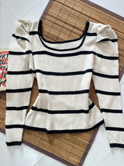 Puff Sleeved Pre Winter Top-Bust 36 to 40