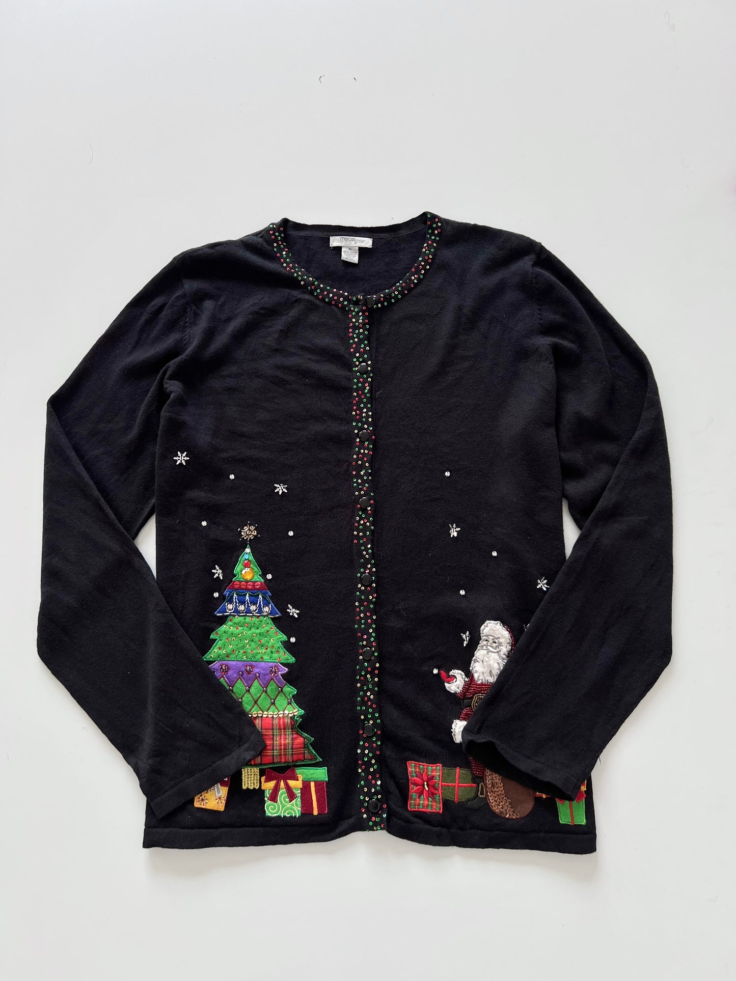 Mercer Studio Hand Embroidered Christmas Sweater-Bust 48