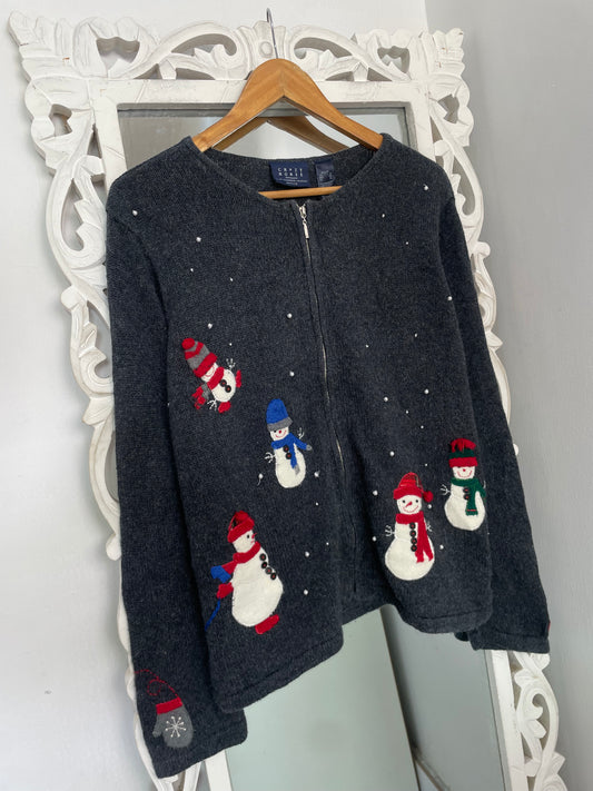 Crazy Horse Embroidered Christmas Sweater-Chest 44