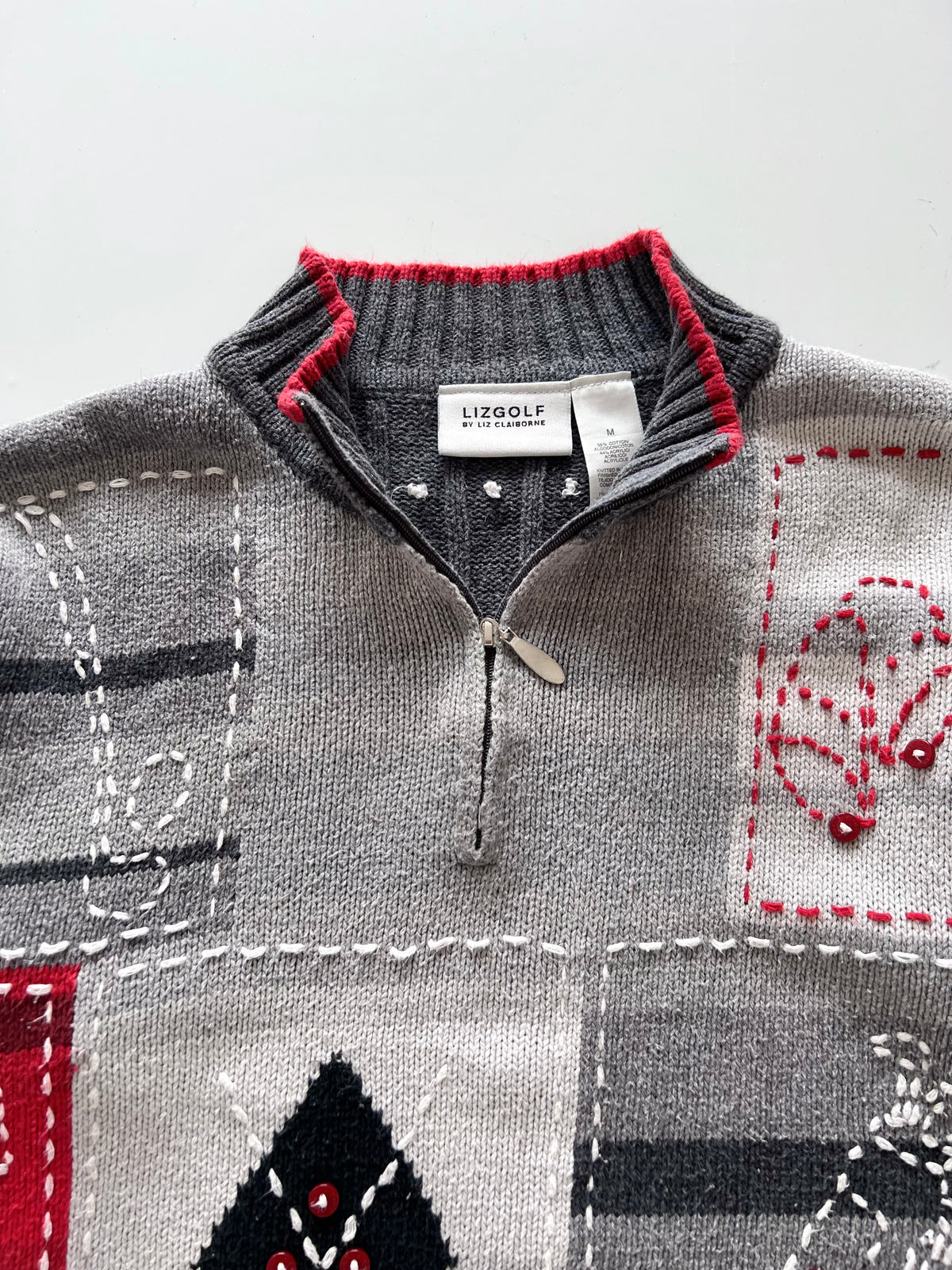 Lizgolf Embroidered Christmas Sweater-Bust 44