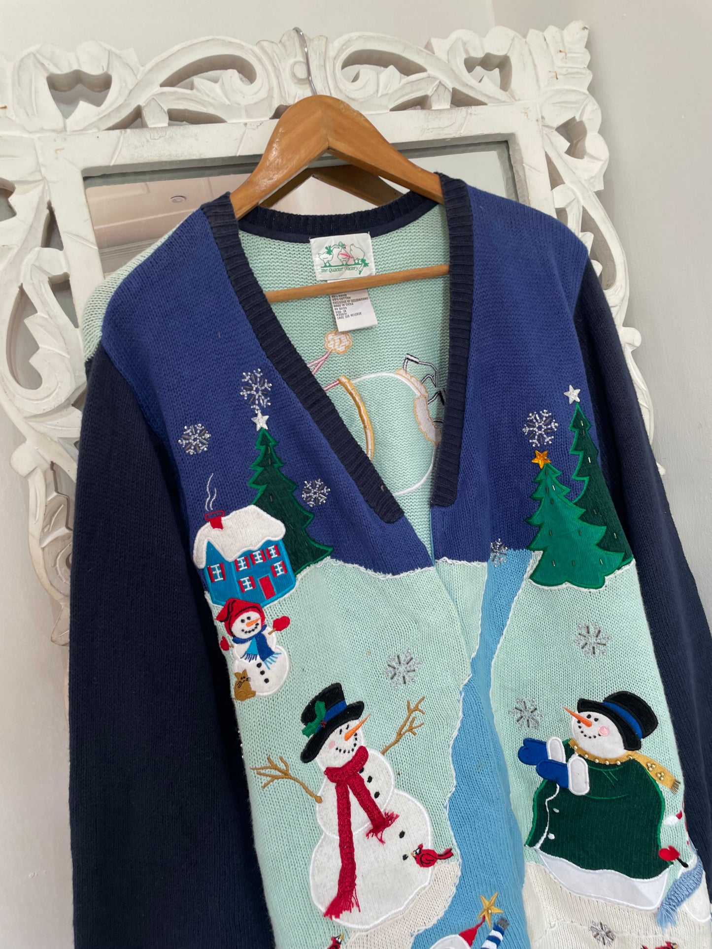 The Quacker Factory Embroidered Christmas Sweater-Bust 48