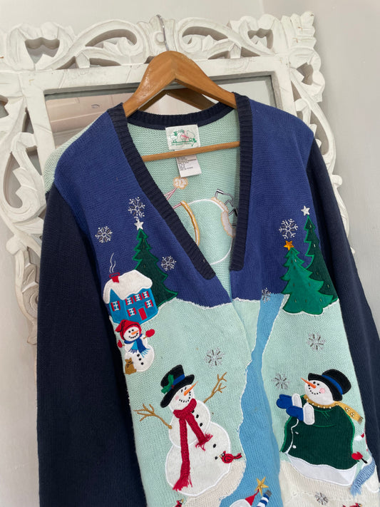 The Quacker Factory Embroidered Christmas Sweater-Bust 48