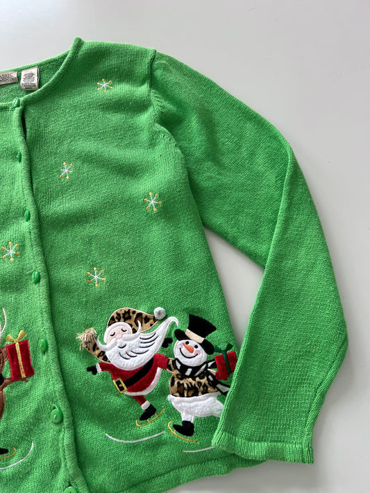 Classic Elements Christmas Embroidered Cardigan Sweater-Bust 44