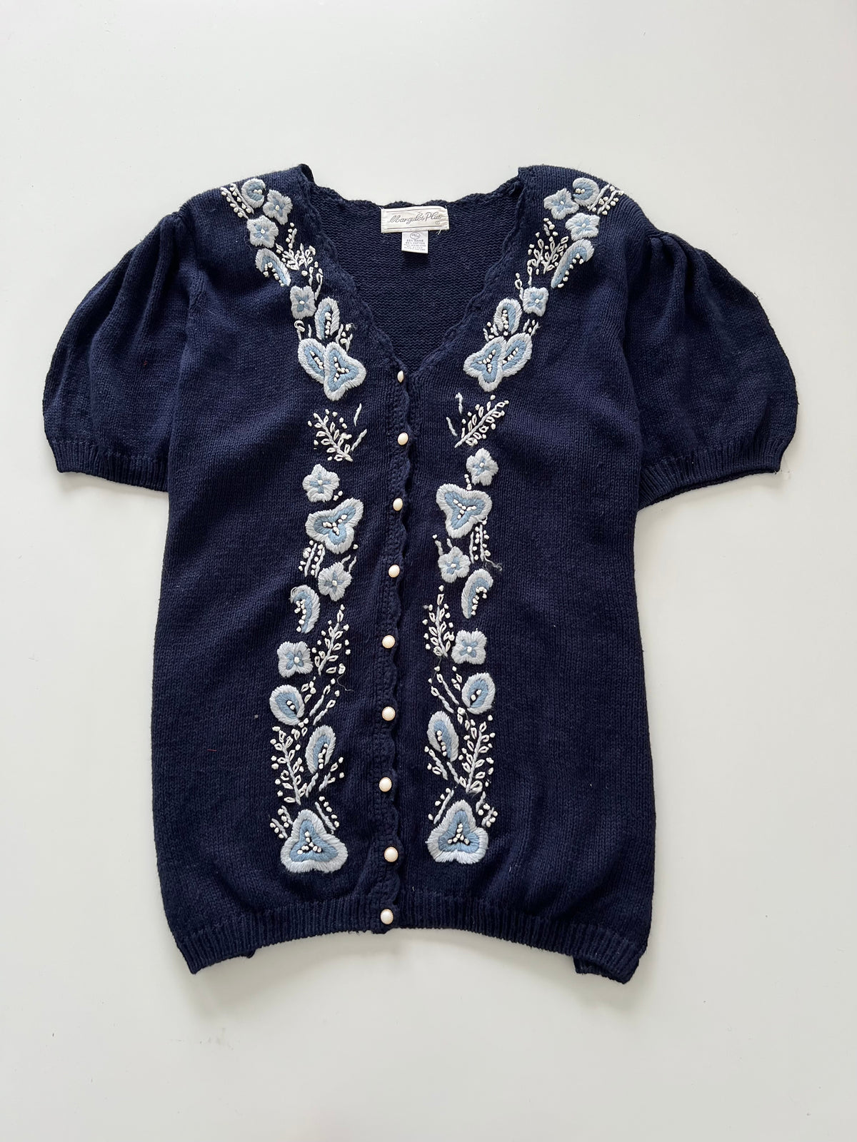 Makgules Plus Hand Embroidered Vest Sweater-Bust 48