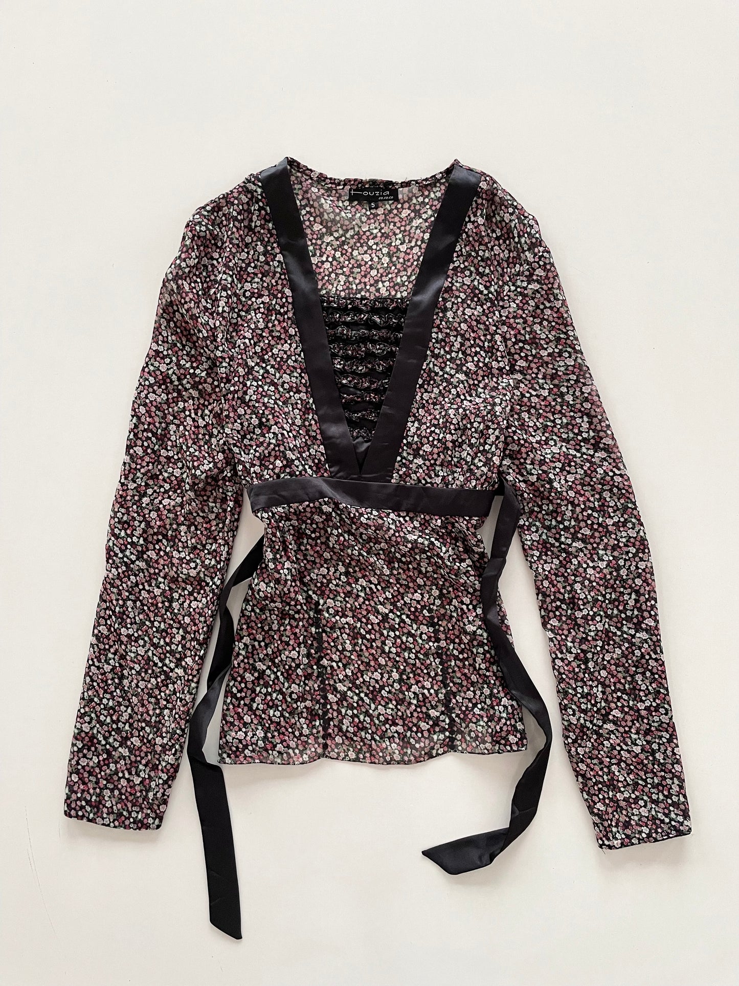 Fouzia Floral Sheer Vintage Top-Bust 42
