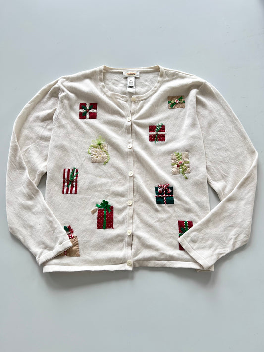 Talbots Embroidered Christmas Sweater-Bust 46