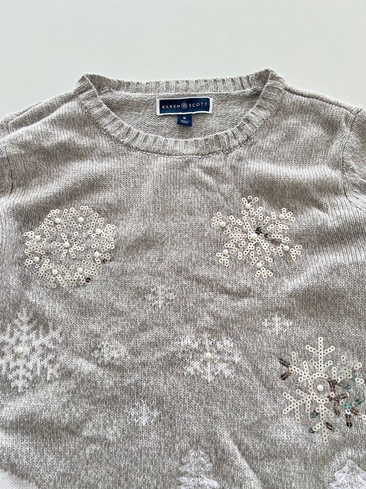 Karen Scott Embroidered Christmas Sweater-Bust 40