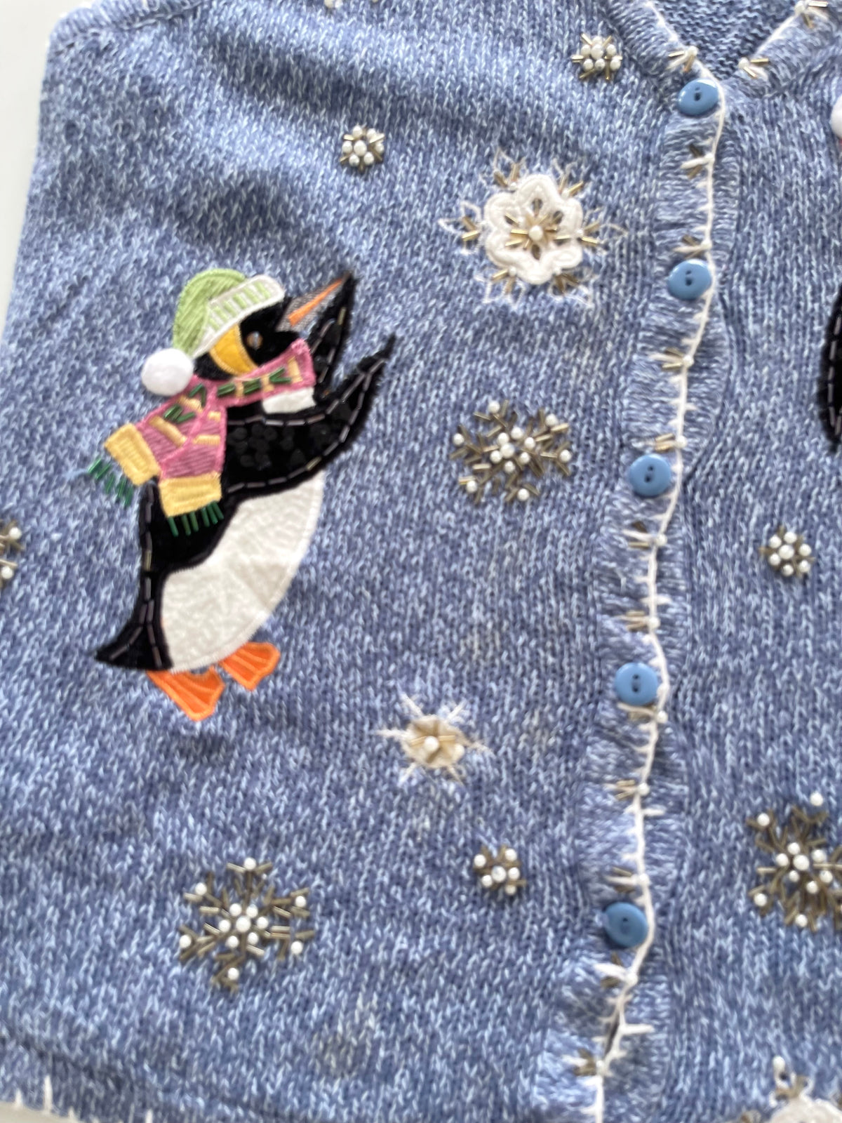 Christmas Embroidered Vest Sweater-Bust 46