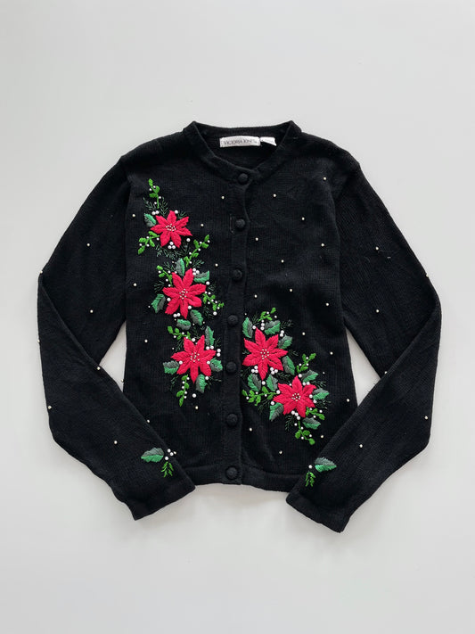 Victoria Jones Embroidered Cardigan Sweater-Bust 42