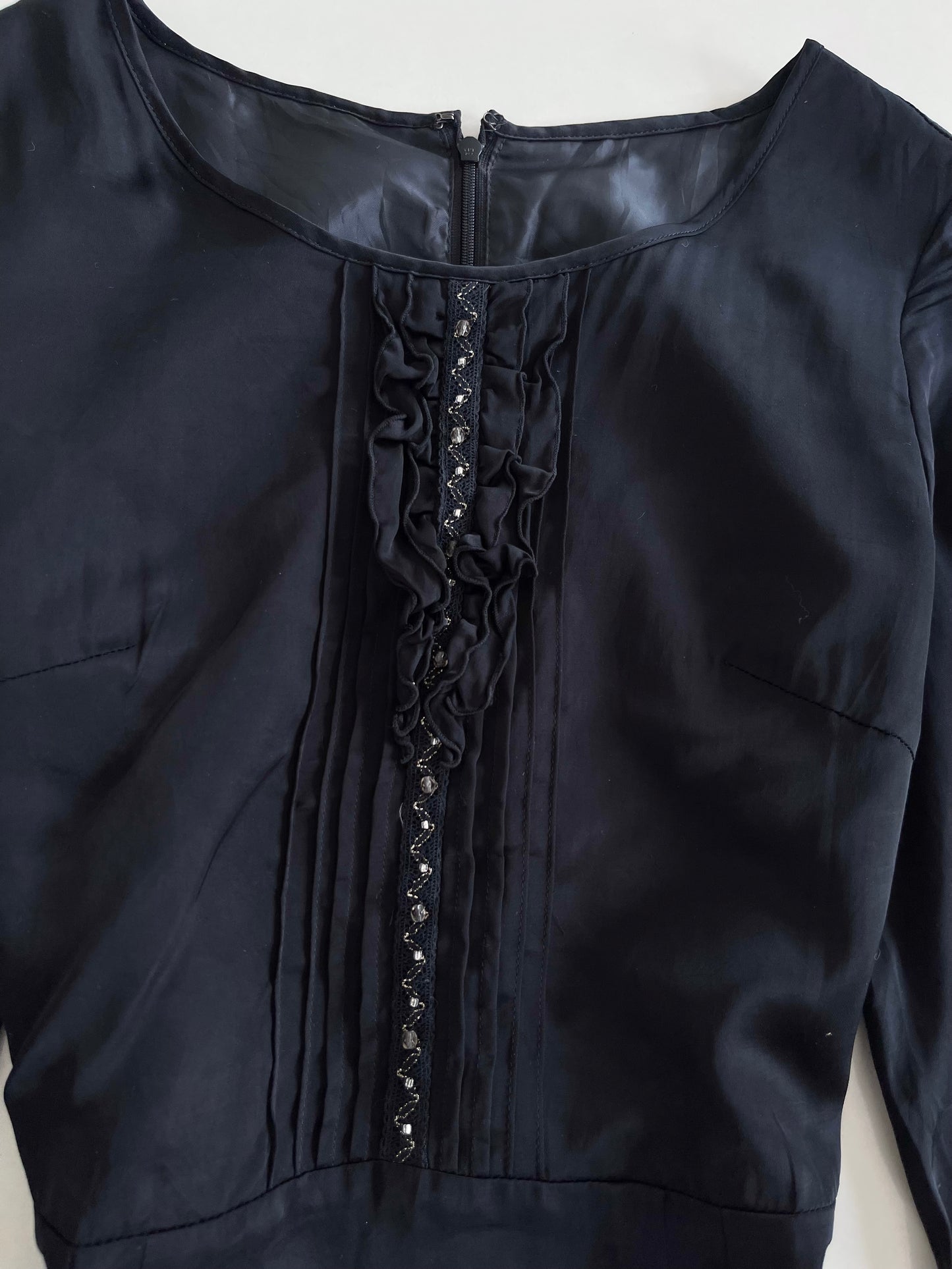 Vintage Ruffle Dress-Bust 36