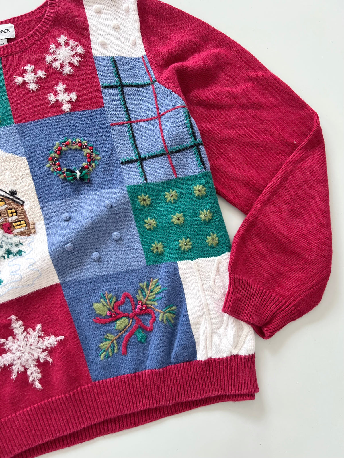 Alfred Dunner Embroidered Christmas Sweater-Bust 46