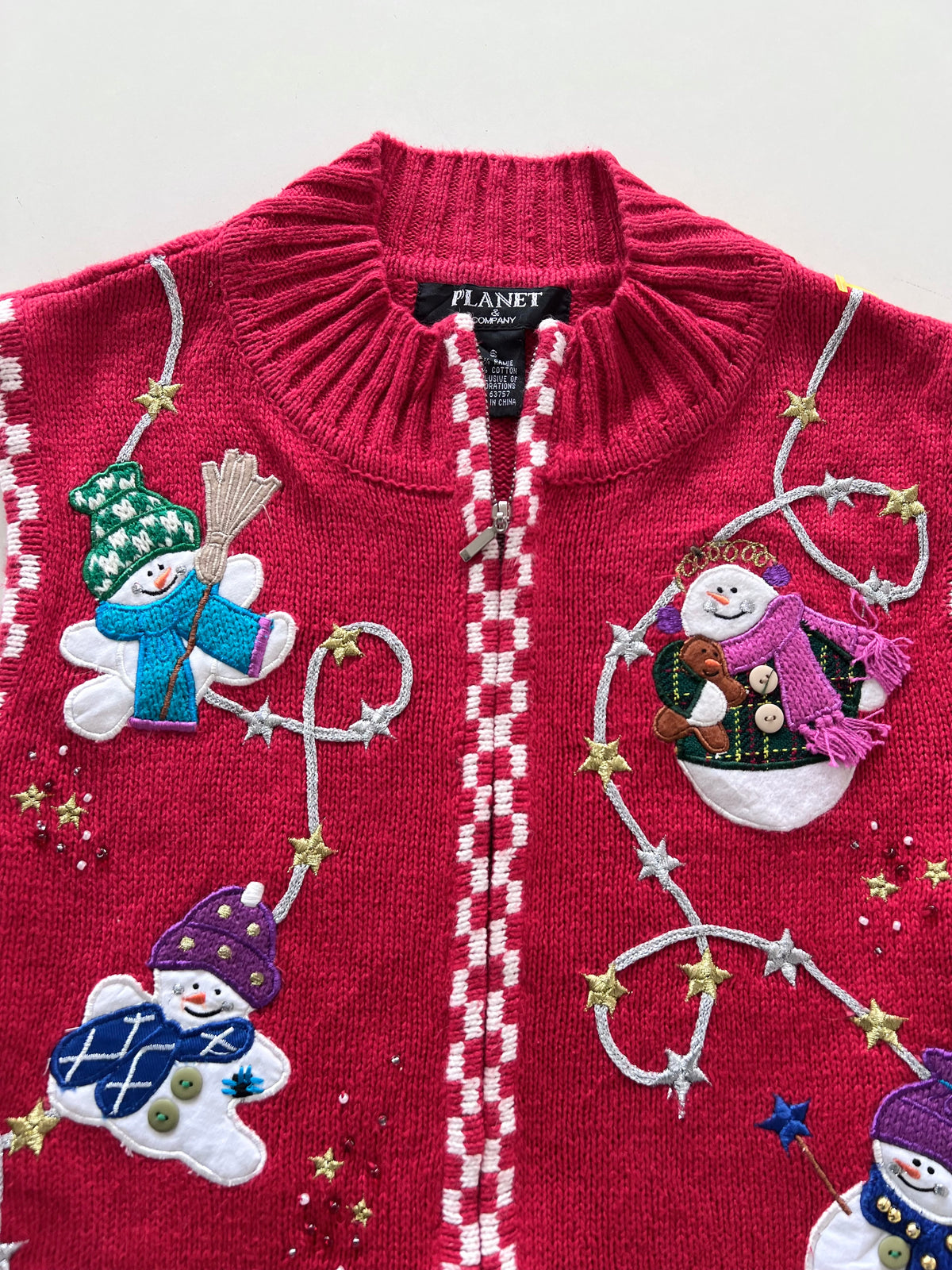 Planet & Company Christmas Embroidered Vest Sweater-Bust 38