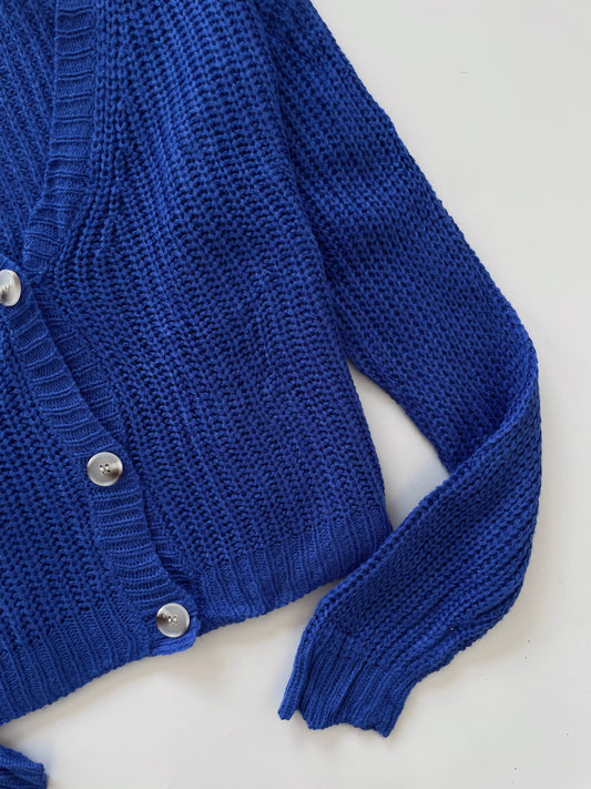 Active Usa Crochet Solid Soft Sweater Cardigan-Bust 44