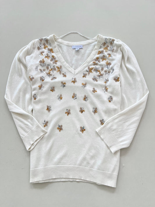 Charter Club Hand Embroidered Sweater-Bust 46