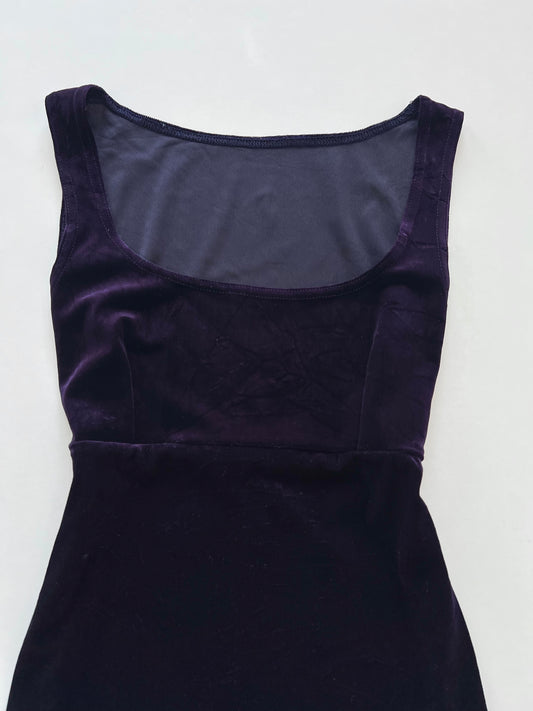 Velvet Vintage Side Slit Dress-Bust 30 to 32