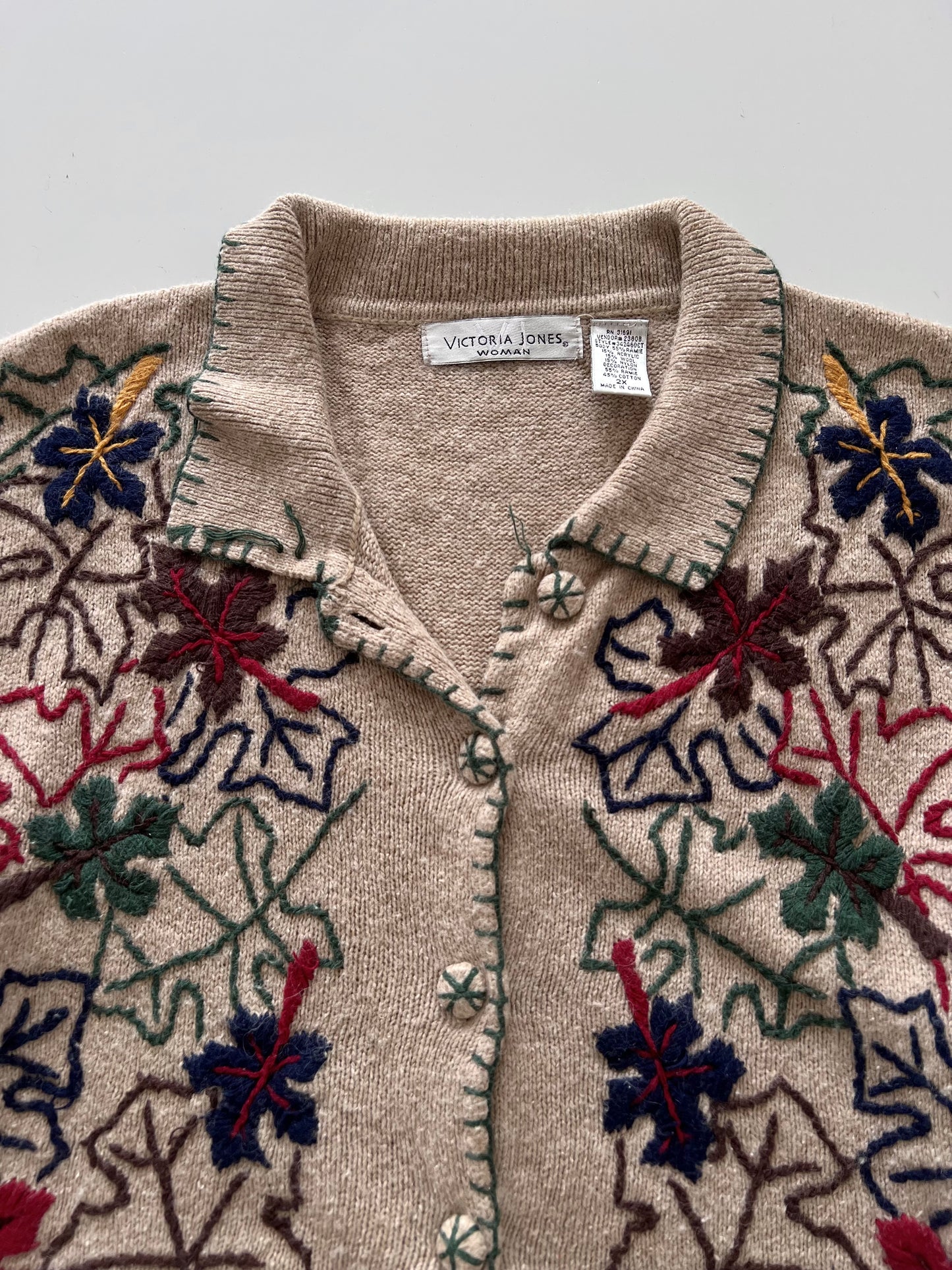 Victoria Jones Embroidered Sweater-Bust 54
