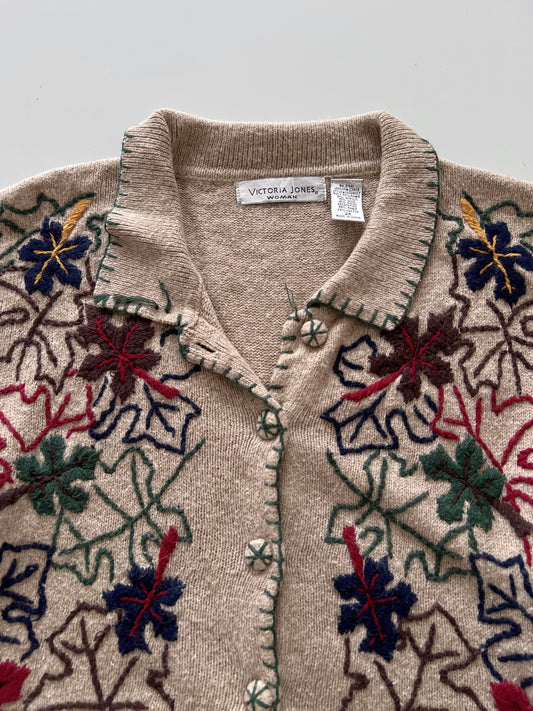 Victoria Jones Embroidered Vest Sweater-Bust 54