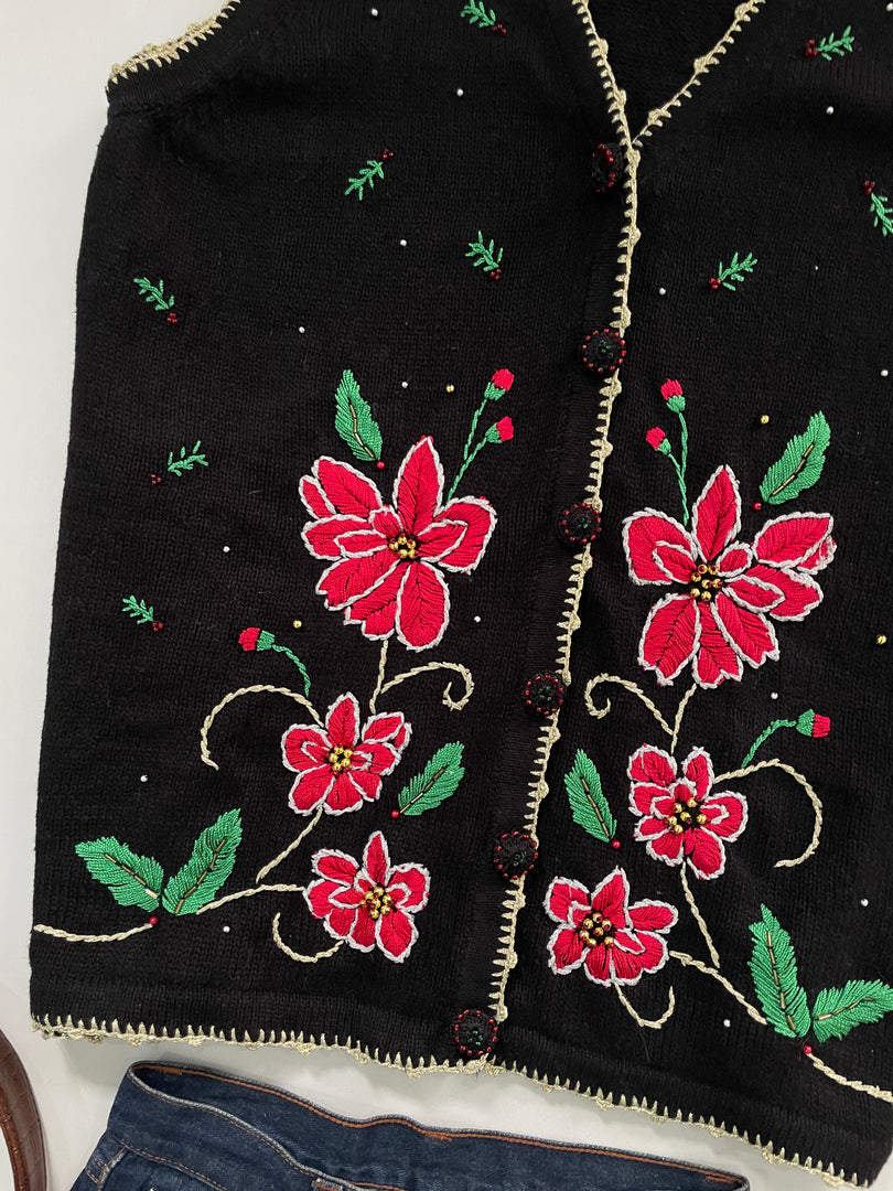 Reference Point Embroidered Sweater Vest-Bust 46