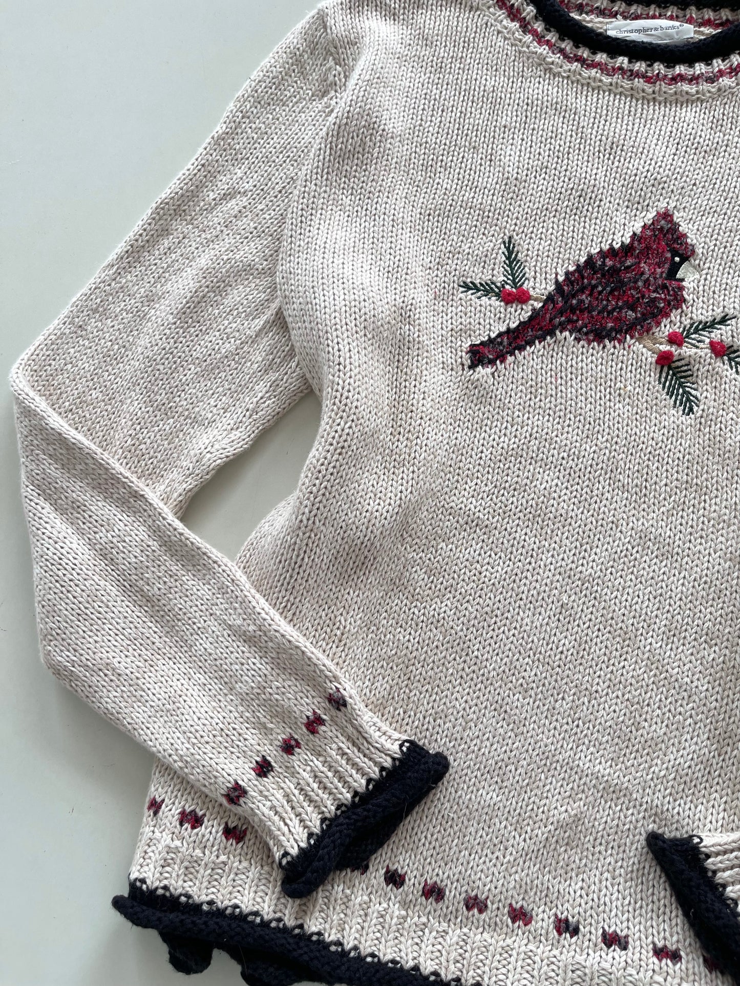 Christopher & Banks Hand Embroidered VintageSweater-Bust 46