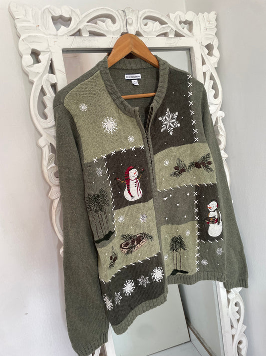 Croft & Barrow Embroidered Christmas Sweater-Bust 44