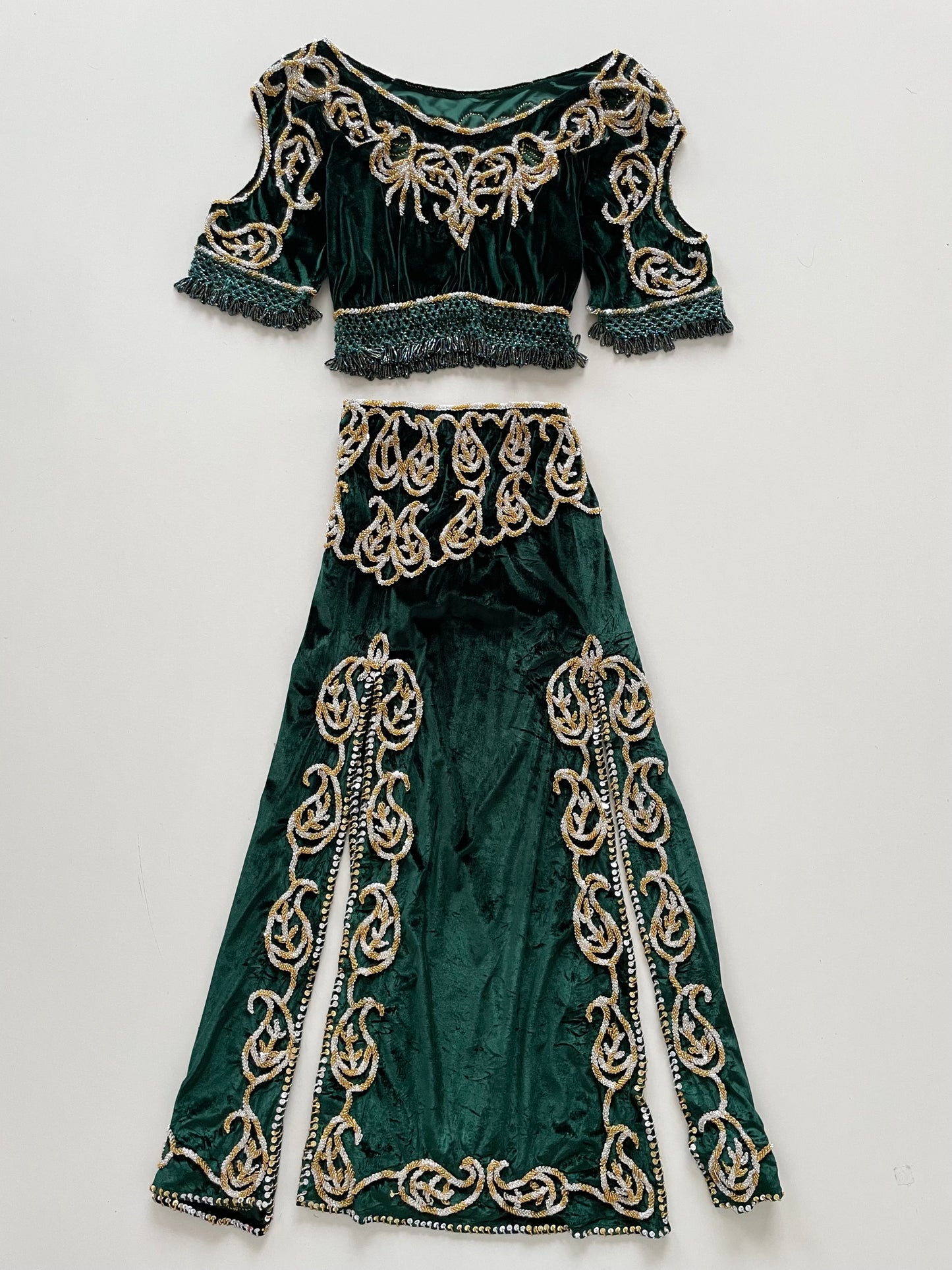 Heavily Embroidered Vintage Set Top-Bust 40 Waist-32 to 36