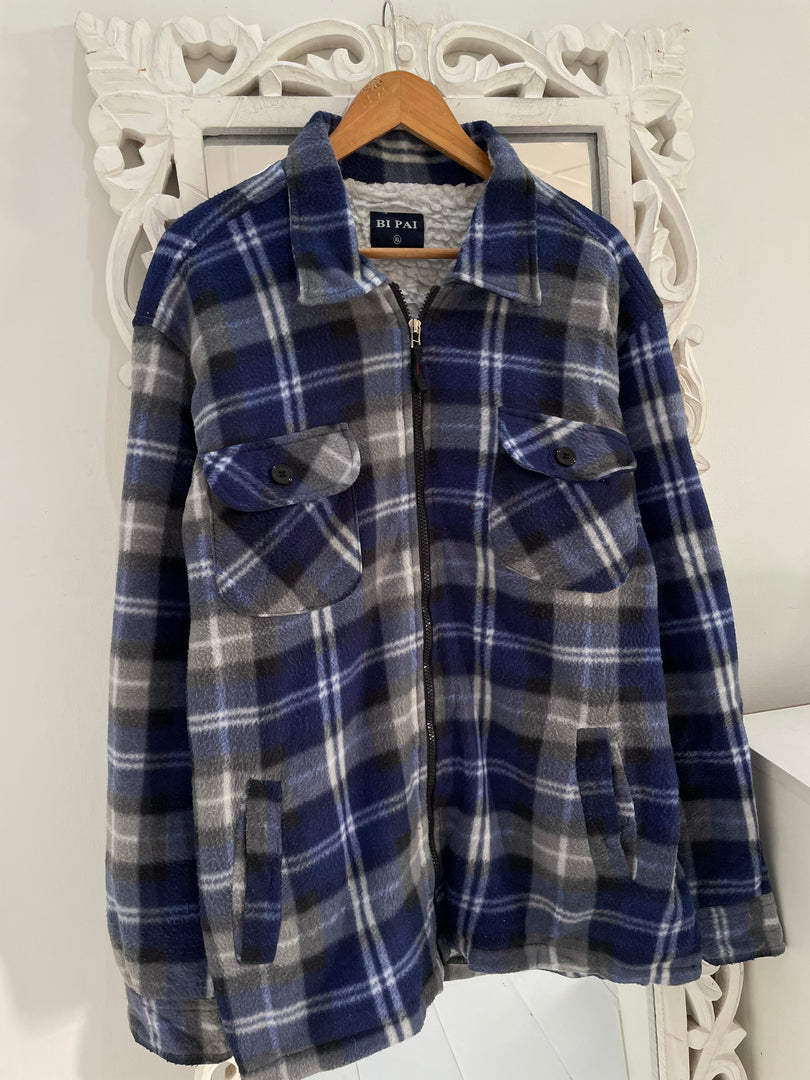 Thick Warm Sherpa Shacket-Chest 48