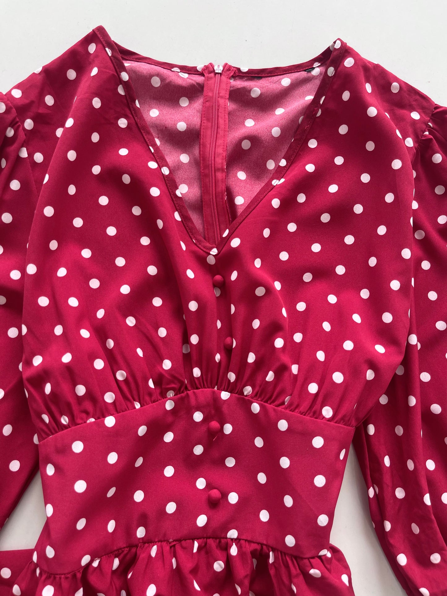 Polka Dot Red Dress-Bust 42