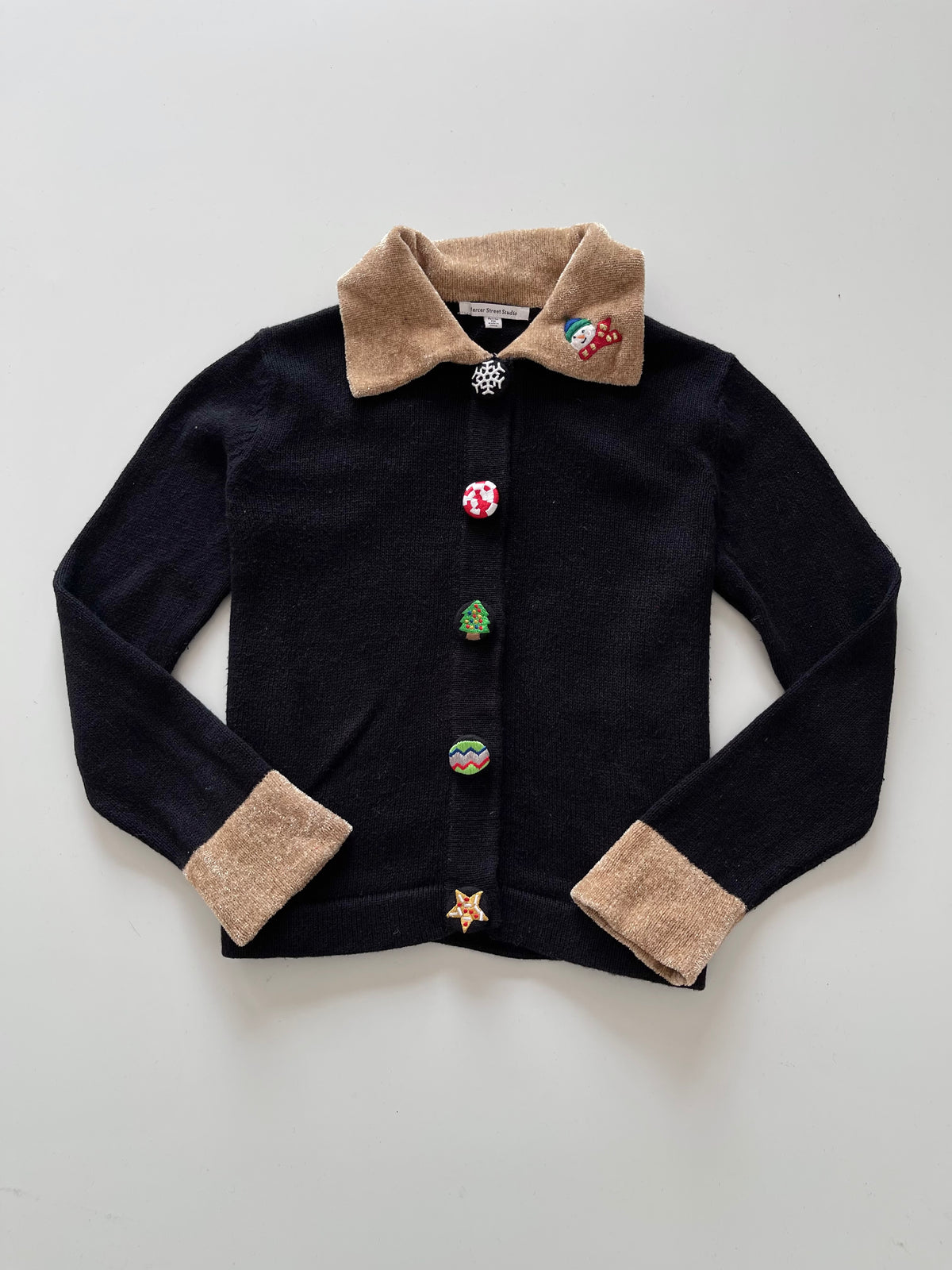 Mercer Street Studio Embroidered Christmas Cardigan Sweater-Bust 40