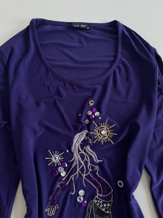 Lanes Vintage Embroidered Top-Bust 34 to 36
