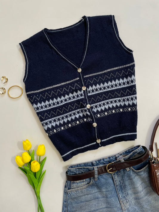 Navy Soft Sweater Vest - Bust 36 to 40