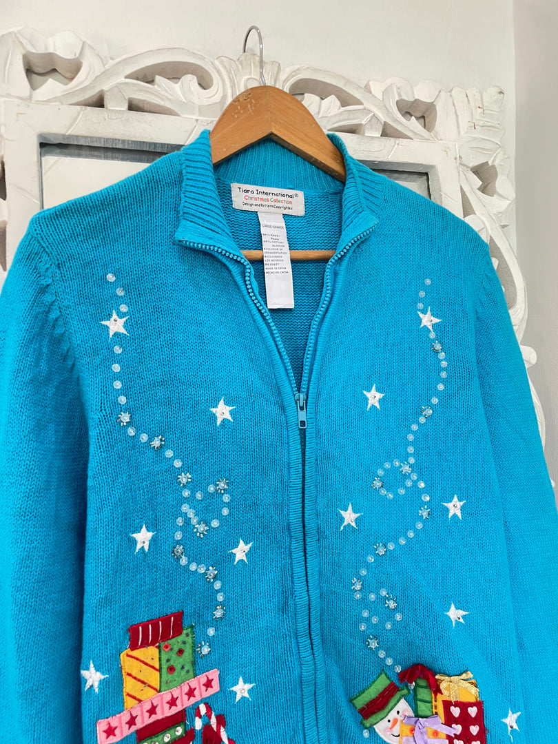 Tiara Embroidered Christmas Sweater-Bust 52