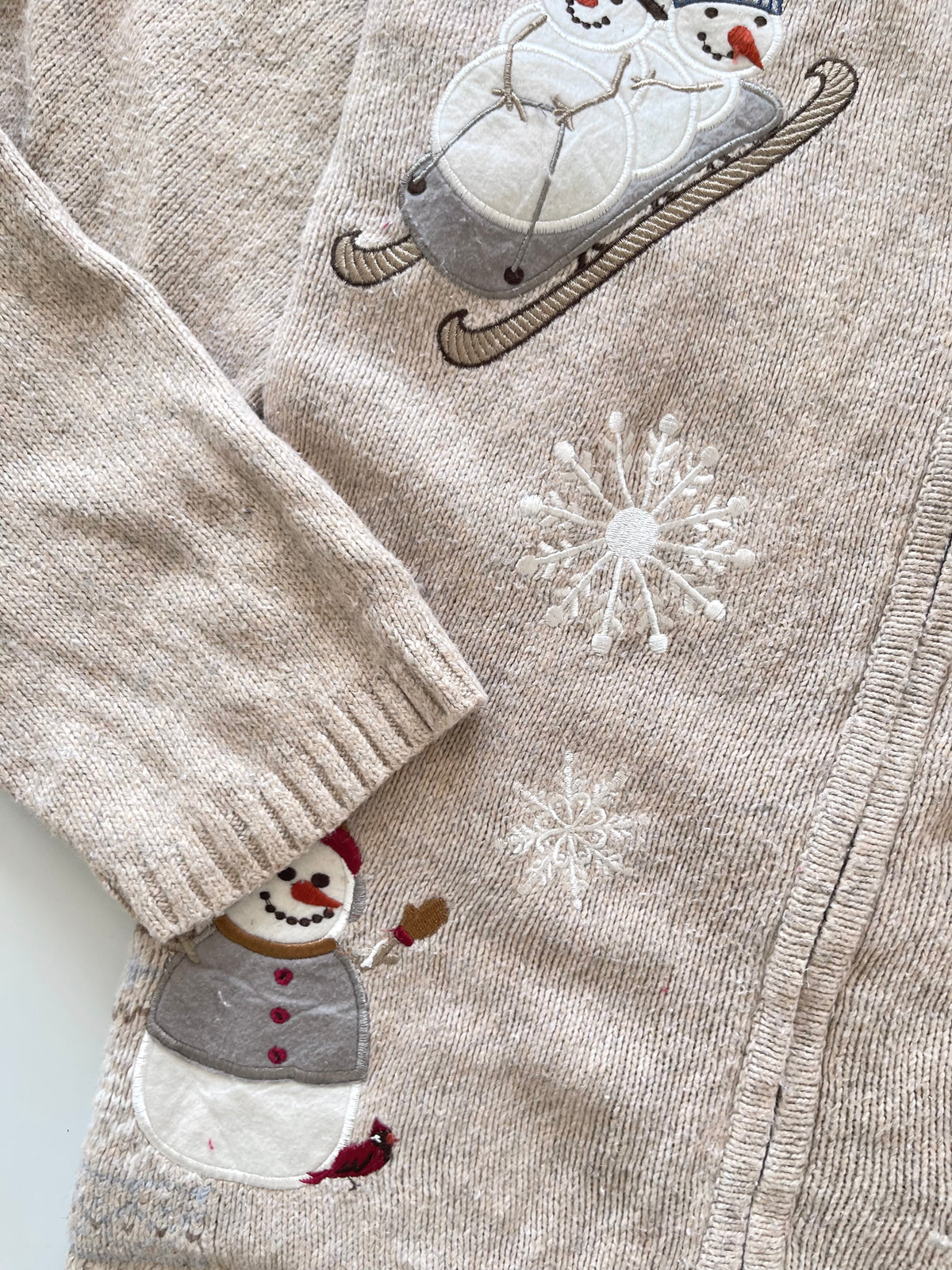 Croft&Barrow Christmas Embroidered Zipper Sweater-Bust 54