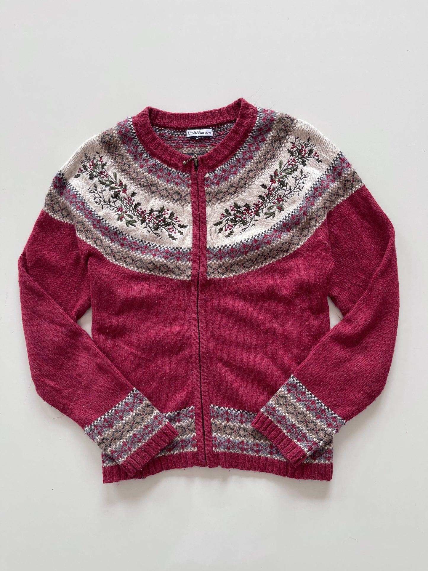 Croft&Barrow Embroidered Zipper-Bust 44