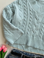 Load image into Gallery viewer, Baby Blue Soft Chunky Sweater-Bust 48
