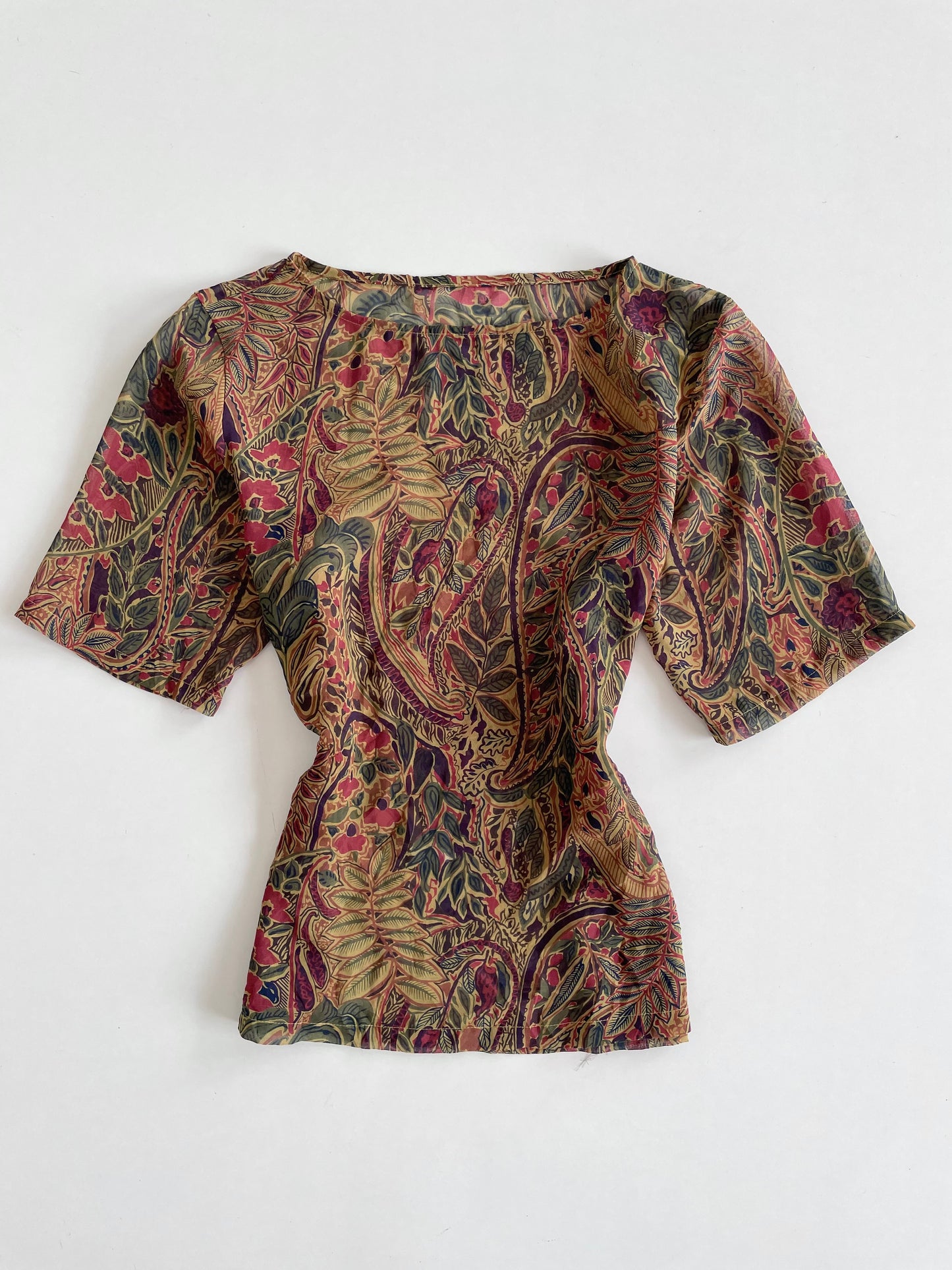 Paisley Sheer Vintage Top-Bust 38