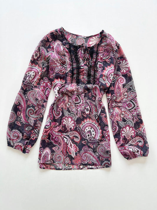 Paisley Sheer Top-Bust 40