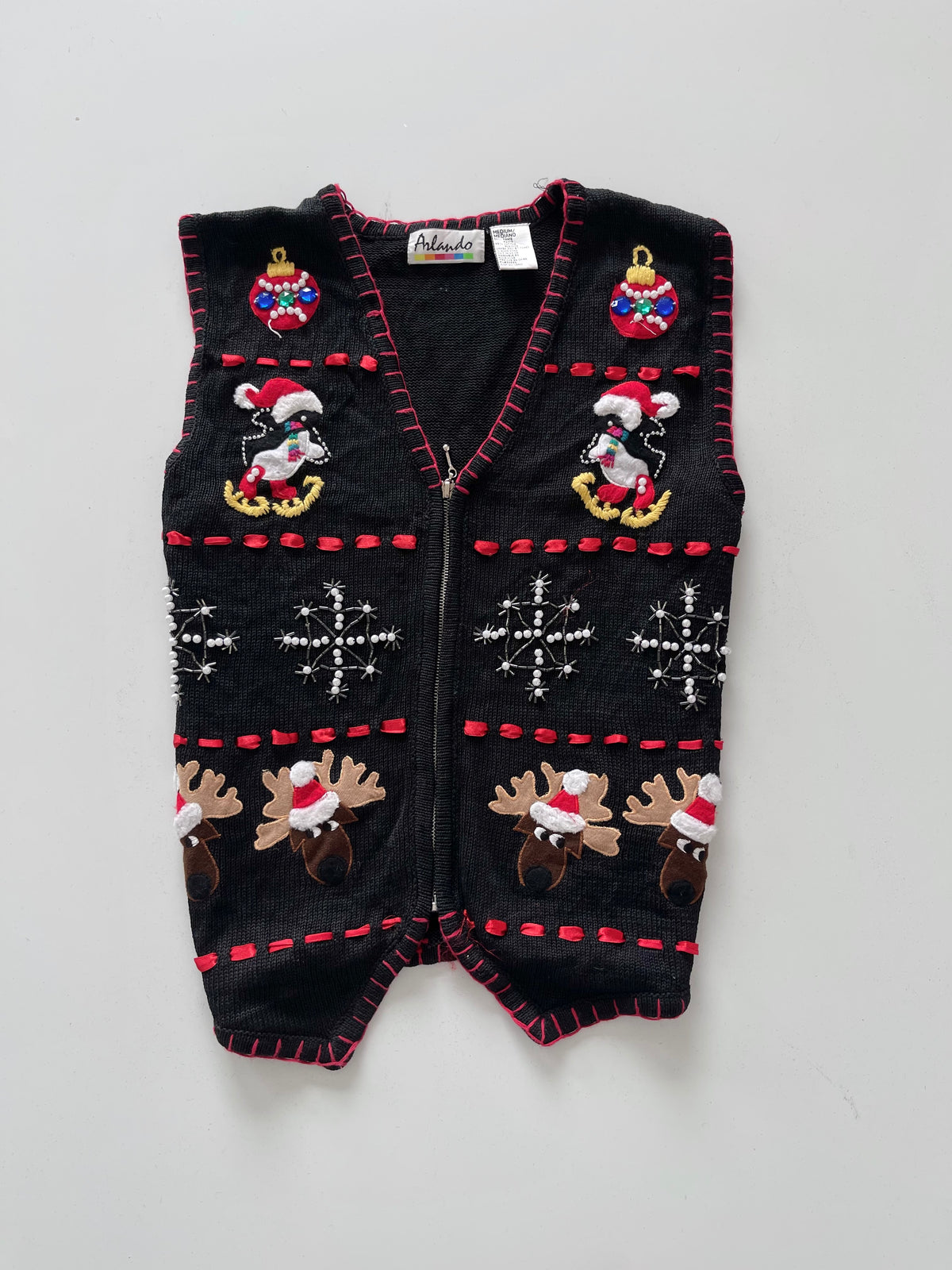 Arlando Embroidered Christmas Vest Sweater-Bust 42