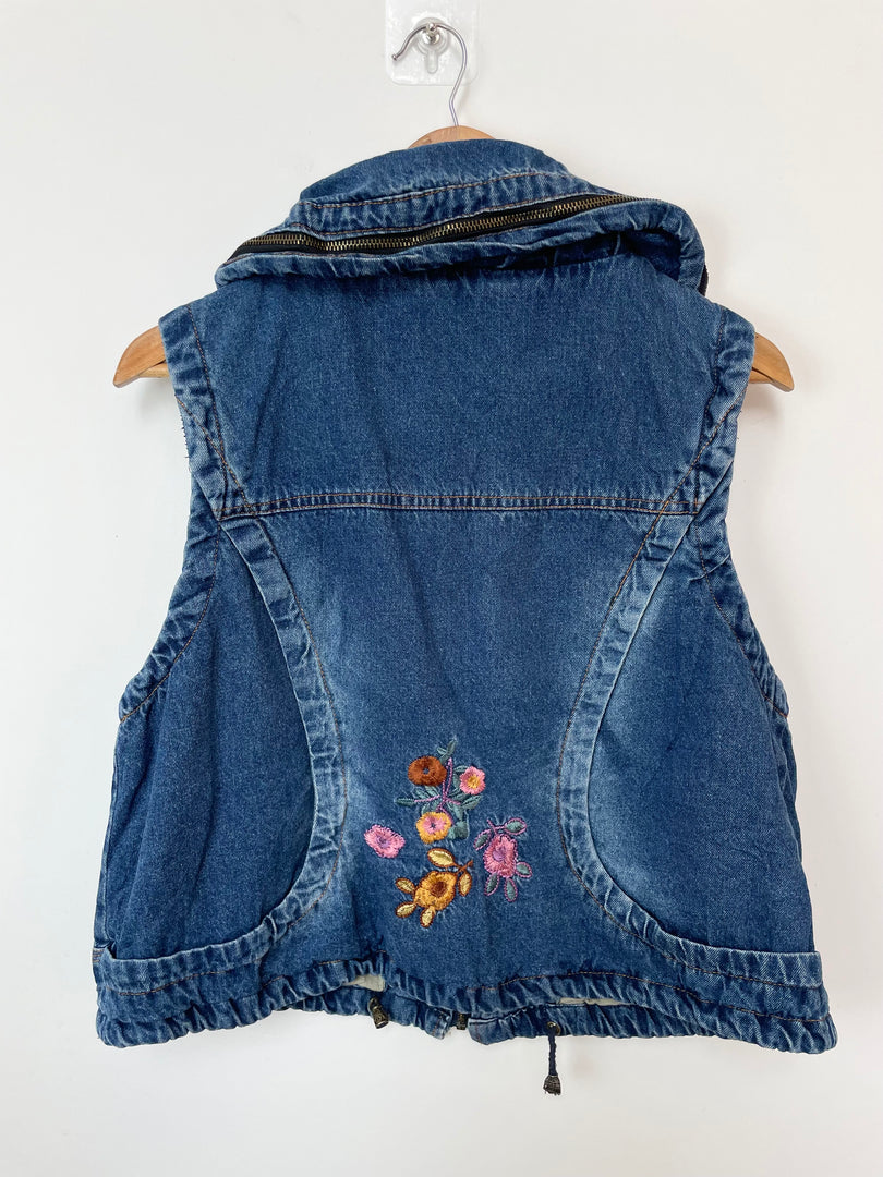 Embroidered Denim Vest-Bust 38