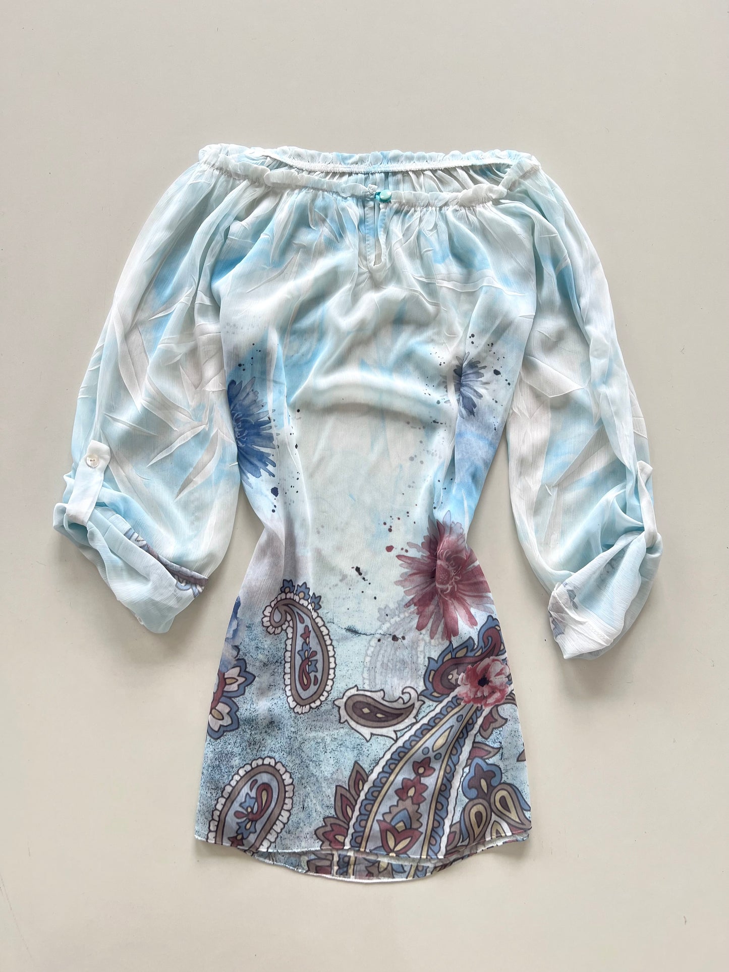 Paisley Sheer Top-Bust 44 to 46